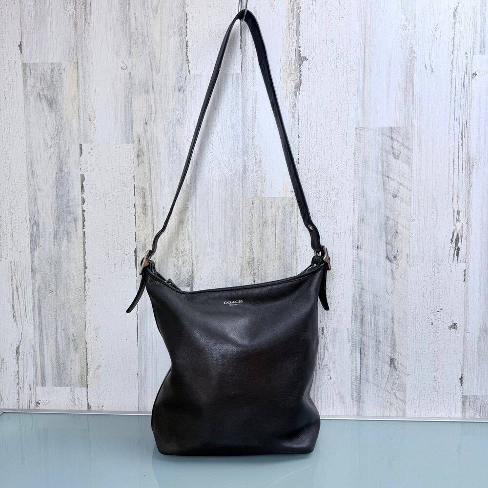 Authentic Coach Legacy Tassel Shoulder Bag 19889 Black Leather